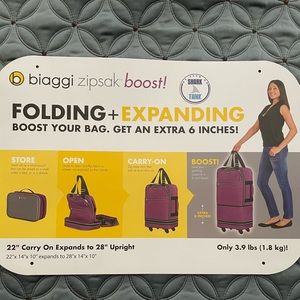 Original Biaggi Zipsak Boost. 22” carry on expands to 28” upright.